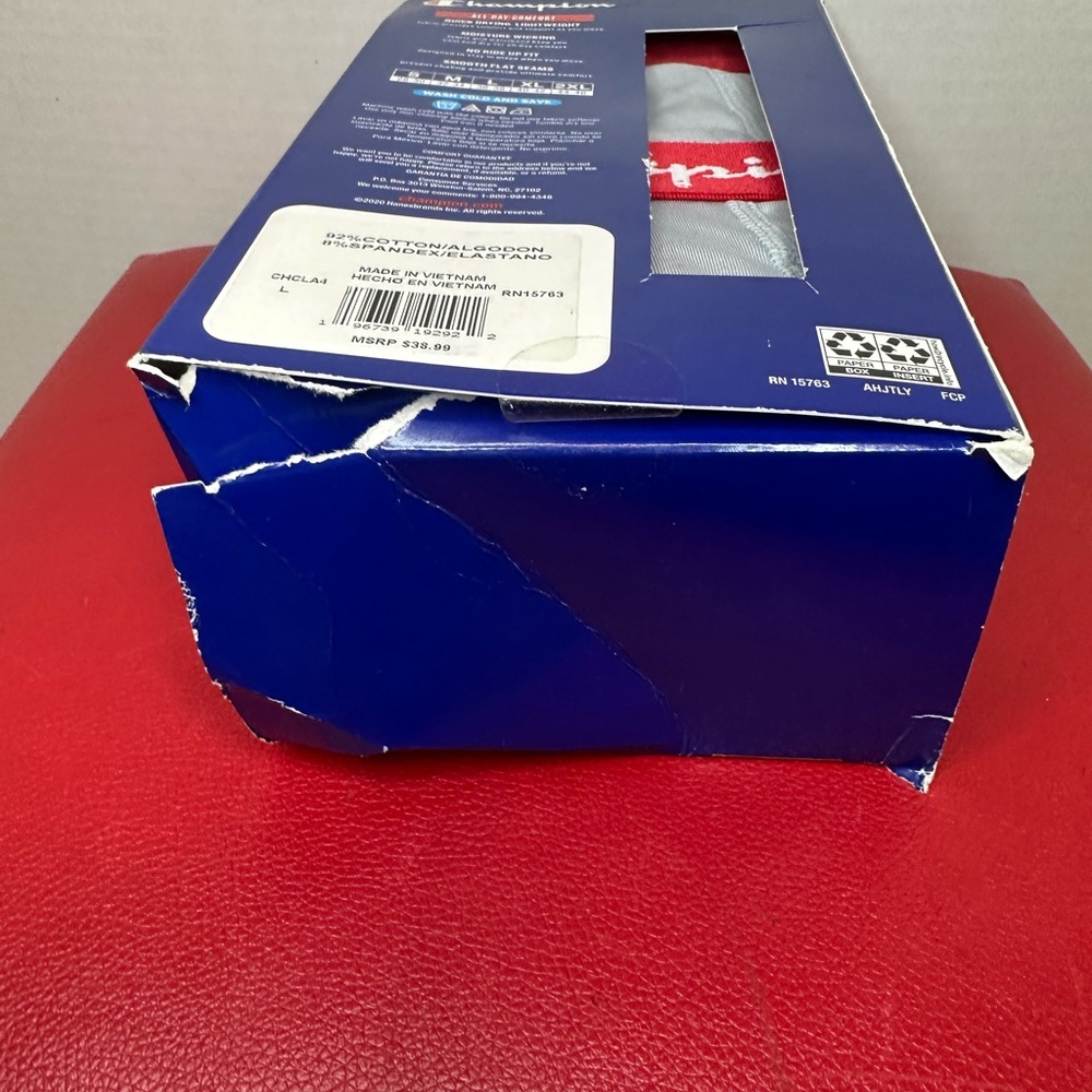 Champion Men's Gray and Black Boxer Briefs size Large Damaged box, NEW - Picture 6 of 6